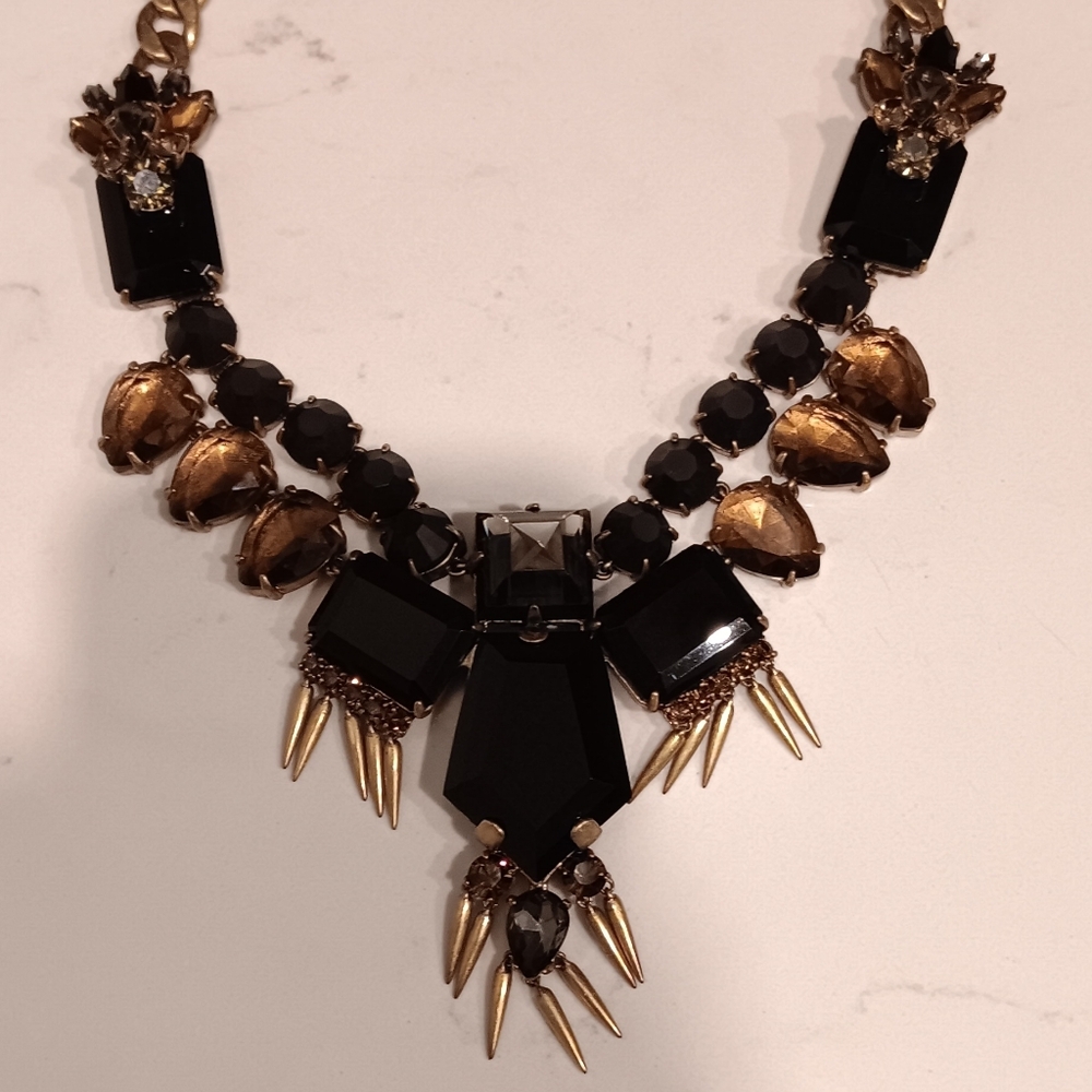 J. Crew Vintage Black Statement Necklace